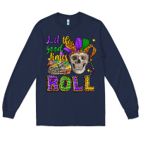 Navy let the good times roll Long Sleeve Tee - CowGirlArtShop