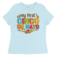 Baby Blue my first cinco de mayo Ladies Tee - LillyAllenDesigns