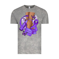 Cloud Rock Cancer diva purple ribbon Vintage Tee - NancyCooperArtShop