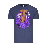 Vintage Denim Cancer diva purple ribbon Vintage Tee - NancyCooperArtShop