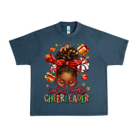 Midnight Navy santa's favorite cheerleader afro messy bun Urban Heavy Tee - texasbilliewilder