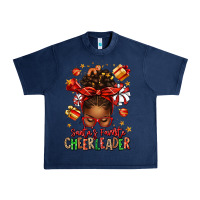 Navy santa's favorite cheerleader afro messy bun Urban Heavy Tee - texasbilliewilder