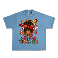 Pebble Blue santa's favorite cheerleader afro messy bun Urban Heavy Tee - texasbilliewilder