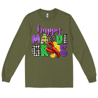 Army Green happy mardi gras Long Sleeve Tee - CowGirlArtShop