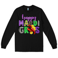 Black happy mardi gras Long Sleeve Tee - CowGirlArtShop