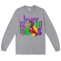 Heather Grey happy mardi gras Long Sleeve Tee - CowGirlArtShop
