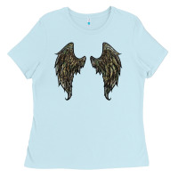 Baby Blue leopard camouflage wings Ladies Tee - RanaPortraitStore