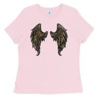 Bubblegum Pink leopard camouflage wings Ladies Tee - RanaPortraitStore
