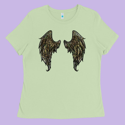 Leopard Camouflage Wings Ladies Tee Designed By Ranaportraitstore