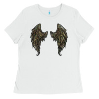 White leopard camouflage wings Ladies Tee - RanaPortraitStore