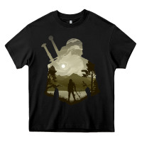 Black the witcher geralt hero sword companion minima list illusion art Heavy Core Tee - tuanDangUi
