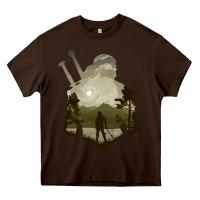 Chocolate Brown the witcher geralt hero sword companion minima list illusion art Heavy Core Tee - tuanDangUi