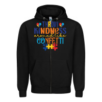 Black Throw kindness around like confetti Zipper Hoodie - CowhideDigitalArt