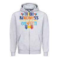 Heather Grey Throw kindness around like confetti Zipper Hoodie - CowhideDigitalArt
