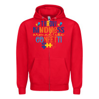 Red Throw kindness around like confetti Zipper Hoodie - CowhideDigitalArt