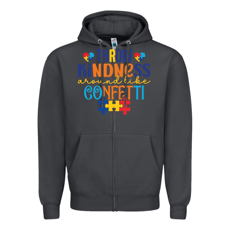 Throw Kindness Around Like Confetti Zipper Hoodie by CowhideDigitalArt | Teevron