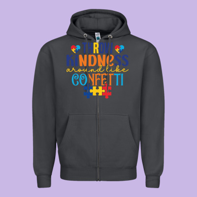 Throw Kindness Around Like Confetti Zipper Hoodie Designed By Cowhidedigitalart