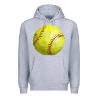 Heather Grey softball Premium Hoodie - FaDigitalArtStudio