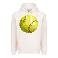 Pale Pink softball Premium Hoodie - FaDigitalArtStudio