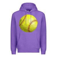 Purple softball Premium Hoodie - FaDigitalArtStudio
