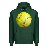 Sports Green softball Premium Hoodie - FaDigitalArtStudio