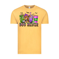 Vintage Mustard Boo Heifer Coffee Cups with Halloween Vintage Tee - texasbilliewilder