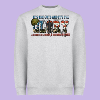 It's The Guts And It's The Glory A Hundred Stripes Heavyweight Sweatshirt Designed By Fadigitalartstudio