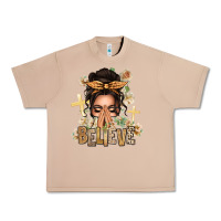 Believe Praying Caucasian Messy Bun Urban Heavy Tee | Teevron