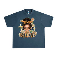Midnight Navy believe praying caucasian messy bun Urban Heavy Tee - texasbilliewilder