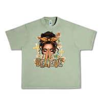 Oil Green believe praying caucasian messy bun Urban Heavy Tee - texasbilliewilder