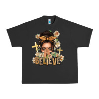 Pigment Black believe praying caucasian messy bun Urban Heavy Tee - texasbilliewilder