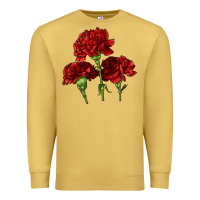 Antique Gold Scarlet Red Carnation Illustrations Premium Sweatshirt - LillyAllenDesigns