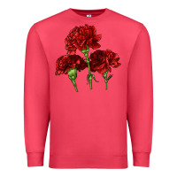 Cardinal Scarlet Red Carnation Illustrations Premium Sweatshirt - LillyAllenDesigns