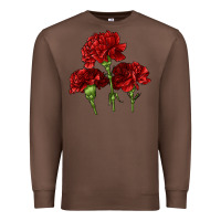 Chestnut Scarlet Red Carnation Illustrations Premium Sweatshirt - LillyAllenDesigns