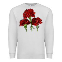 Dove Grey Scarlet Red Carnation Illustrations Premium Sweatshirt - LillyAllenDesigns