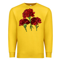 Lemon Scarlet Red Carnation Illustrations Premium Sweatshirt - LillyAllenDesigns