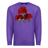 Purple Scarlet Red Carnation Illustrations Premium Sweatshirt - LillyAllenDesigns