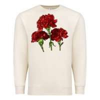 Sandshell Scarlet Red Carnation Illustrations Premium Sweatshirt - LillyAllenDesigns
