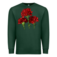 Sports Green Scarlet Red Carnation Illustrations Premium Sweatshirt - LillyAllenDesigns