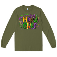 Army Green little miss mardi gras Long Sleeve Tee - CowGirlArtShop