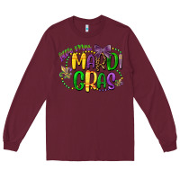 Burgundy little miss mardi gras Long Sleeve Tee - CowGirlArtShop