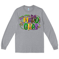 Heather Grey little miss mardi gras Long Sleeve Tee - CowGirlArtShop