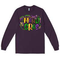 Plum little miss mardi gras Long Sleeve Tee - CowGirlArtShop