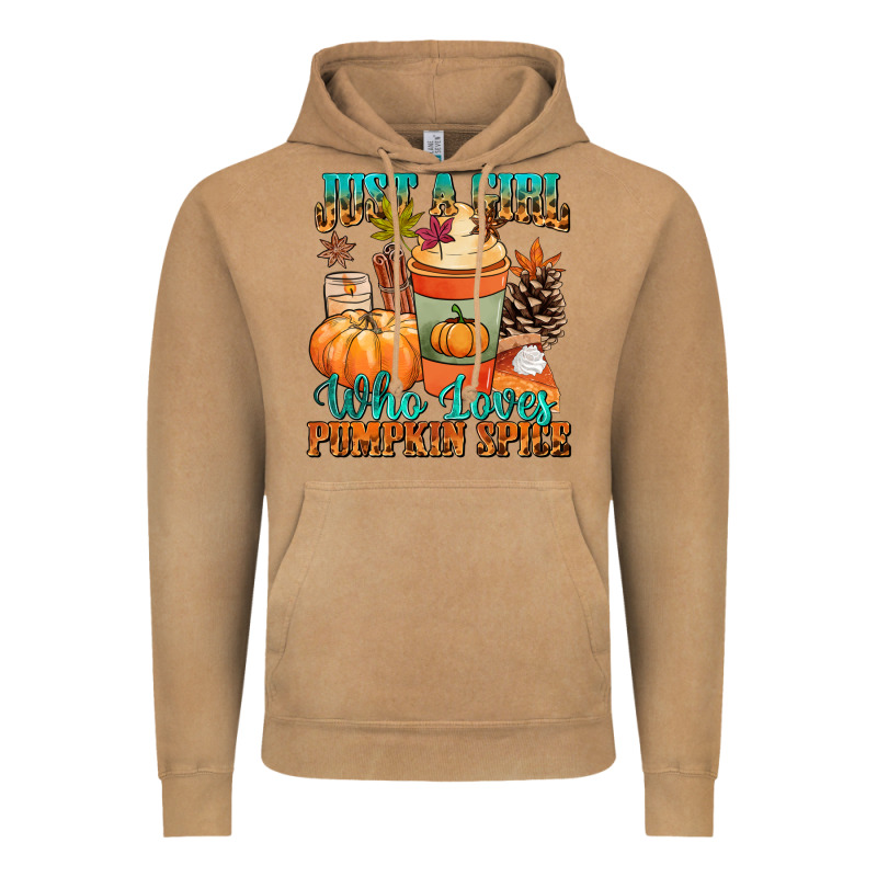 Just A Girl Who Loves Pumpkin Spice Vintage Hoodie by NancyCooperArtShop | Teevron