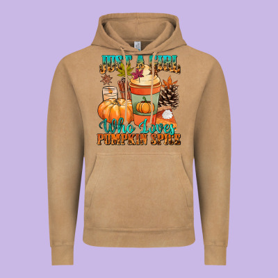 Just A Girl Who Loves Pumpkin Spice Vintage Hoodie Designed By Nancycooperartshop