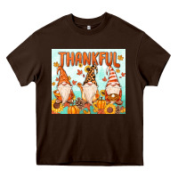 Chocolate Brown thankful gnome Heavy Core Tee - MaliasSmallBusiness