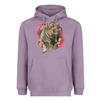 Lavender leopard baby hippo Heavyweight Hoodie - LillyAllenDesigns