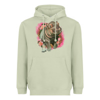 Matcha leopard baby hippo Heavyweight Hoodie - LillyAllenDesigns