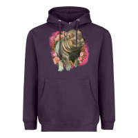 Plum leopard baby hippo Heavyweight Hoodie - LillyAllenDesigns