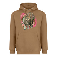 Toasted Coconut leopard baby hippo Heavyweight Hoodie - LillyAllenDesigns
